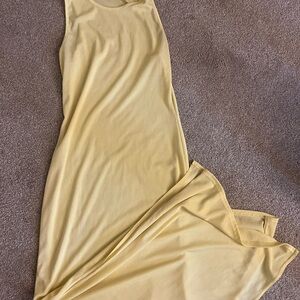 Nasty Gal Yellow Ribbed Maxi Dress